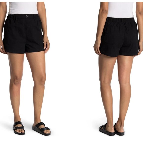 Madewell Flat Front Pull On Elastic Waist Cotton Shorts - Picture 1 of 6